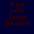 Four display the text 'Pew pew lazer beamz!' in brown pixelated font on blue backgrounds with varying shades
