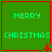 Green square with red border displays "MERRY CHRISTMAS" text and red star at bottom-right corner, animated to show star flickering.