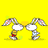Animated contact sheet of seven 48x48 pixel bunny icons on yellow background with heart-shaped text overlays showing progression from 'I' to 'I Love U'.