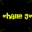 Yellow text reading 'chane g' with a heart symbol appears repeatedly on a black background dotted with green pixels, arranged in three horizontal