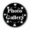 Circular black icon with white text "Photo Gallery" and small white heart symbols around the border, displayed in a of repeated copies