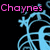 Pixelated blue floral design with pink and cyan text fragments on black background, showing partial words 'Chaynes', 'The', and 'Name' across frames.