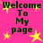 A static image with bright pink background, yellow stars, and dark green text reading "Welcome To My page" in four repeated sections.