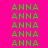 Green text 'ANNA' repeated in a on four colored backgrounds: pink, purple, blue, and cyan