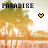 Pixelated landscape with palm trees and water reflection, featuring a yellow-and-black heart icon moving from center to right.