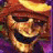 A 48x48 pixel buddy icon featuring a cartoonish character with red hair and a yellow headband on the left, next to green text reading "Original Icons .com" on a dark green background.