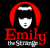 Animated sequence of a character icon with changing facial features and hair color under red circular frame, labeled 'Emily the Strange' in red text.