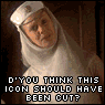 nine showing a character in white robes with text overlays expressing approval, alongside other characters including one with ram horns and another with glowing light behind them
