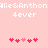 Pixelated text and heart symbols on a pink background with two identical side-by-side layouts.