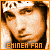 Pixelated static image of a person's face with orange border and text at bottom, likely an AOL Instant Messenger buddy icon from early 2000s.