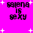 Pixelated text 'salena is sexy' on bright pink background with white star shapes, animated by changing star positions.