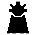 Pixel art character with changing head and body colors across frames, maintaining consistent shape and patterned clothing on a gray background.