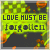Animated icon with green pixelated background, orange circular elements, and dark silhouette of a figure holding two small white shapes.