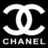 Black background with white interlocking CC logo and 'CHANEL' text below; adjacent white background with pink pixelated 'I LUV CHANEL' text.