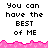 Pixelated text reads "You can have the BEST of ME" with pink wave-like borders on white background, showing animation changes in repeated sections.