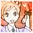 Pixelated anime-style icon of a character with light hair and large eyes holding a violin, set against a warm-toned background with a star symbol.