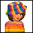 Pixelated character with rainbow-colored hair and striped top against white background, next to text reading 'you like the rainbow' on gradient backdrop.