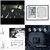 Static pixelated image showing four distinct sections with varying grayscale tones and abstract shapes, including a dark rectangular area with light speckles and a lighter section with a rectangular frame.