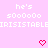 Pixelated pink background with white text and red heart icons, showing two identical frames of a static animation.