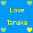 Blue background with yellow text and green/yellow pixel hearts arranged in a pattern