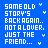 Blue background with white pixelated text reading 'SAME OLD STORY'S BACK AGAIN.. NOT A LOVER. JUST THE FRIEND...' and small light purple heart symbols scattered around.