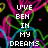 Pixelated text on a black background with neon-colored heart outlines in pink, green, and blue.