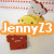 Animated sequence showing three distinct pixel art scenes with 'JennyZ3' text overlays: a cupcake, a dumpling, and cherries.