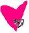 A pixelated pink heart-shaped icon with a small dark rectangular detail near its lower right, set against a light background.