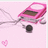 Pixelated pink MP3 player with earphones and small heart symbol on light background, split into four quadrants with text elements.