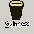 Animated sequence of a character interacting with a Guinness beer mug, showing pouring, burping, and sleeping states.