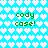 Pixelated cyan background with repeating white heart pattern, green text "cody case!" in four identical quadrants.