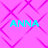 Four identical cyan 'ANNA' text elements arranged in a on a pink background with purple geometric lines