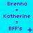 Blue background displays three identical of text showing 'Brenna + Katherine = BFF's' with varying symbols and animation changes across frames