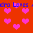 Red background with pink heart shapes and blue text repeating 'adro Loves adro' across the image.