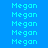 light blue 'Megan' text icons on a solid blue background with alternating highlighted