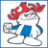 Pixelated cartoon character with red hair, blue shorts, and gray limbs holding a tennis racket against white background; green text 'Original Icons .com' on dark green