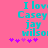 A static image with a bright pink background displays cyan text reading "I love Casey jay wilson" and five purple asterisks below.