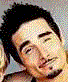 Three pixelated headshots of a man with dark hair against varying backgrounds, each showing distinct facial expressions and angles.