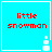 Four identical pixelated icons display "little snowman" text with a small snowman graphic on a cyan background.
