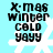 Pixelated text and snowflake icons on light blue background with visible animation changes across frames.