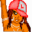 Pixelated character in orange and pink outfit with raised arm, wearing cap with 'L' logo and text 'dip it low' below.