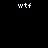 Six identical pixelated 'wtf' text icons arranged in two on a black background, each rendered with white blocky letters