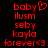 Red pixelated text and symbols on black background, with one version featuring a heart symbol replacing the 'y' in 'baby'.