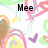 Pixelated animated icon with pastel colors, featuring pink balloons and a brown cone-shaped object against a white background.