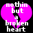 A static image of a broken heart symbol with text overlay on a black background.