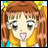 Pixelated anime-style character with long brown hair and yellow top on left, next to black background with white text "Anime IM" and signature "C0M" on right.
