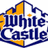 Pixelated logo with blue text 'White Castle' on white background, surrounded by orange and blue castle-like shapes.