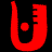 Two side-by-side red U-shaped icons with a small circular dot inside the left one and a green circle inside the right one, displayed on black background.