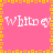 Pixelated pink background with yellow border and repeated white text "Whitney" in four quadrants.