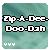 identical square icons with teal wavy background, white text "Zip-A-Dee-Doo-Dah" and four small white dots at bottom